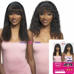 Janet Collection HH CRESCENT BANGS WET N WAVY DEEP WIG
