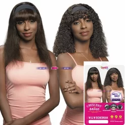Janet Collection HH CRESCENT BANGS WET N WAVY BOHEMIAN WIG