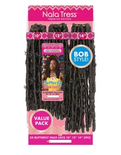 JANET COLLECTION NALA TRESS 3X BUTTERFLY FAUX LOCS (10"12"14") 3PCS -Cheap Wig Shop 3X BUTTERFLY FAUX LOCS 10 12 14 PACKAGE