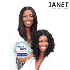 Janet Collection LUSCIOUS WET N WAVY LACE WIG - FRENCH DEEP 26"