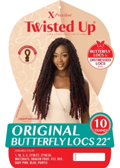 OUTRE X-PRESSION TWISTED UP CROCHET BRAID - ORIGINAL BUTTERFLY LOCS 22" -Cheap Wig Shop HT Twisted Up Original Butterfly Locs 22 600x836 1