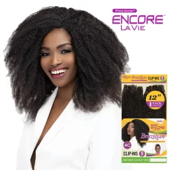 JANET COLLECTION ENCORE LA VIE AFRO KINKY CLIP IN 8PCS 12″