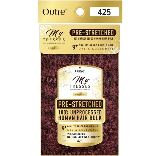 Outre BULK MYTRESSES GOLD LABEL BRAIDS PRE-STRETCHED NATURAL 4C KINKY BULK 12" 1 Outre BULK MYTRESSES GOLD LABEL BRAIDS PRE-STRETCHED NATURAL 4C KINKY BULK 12"