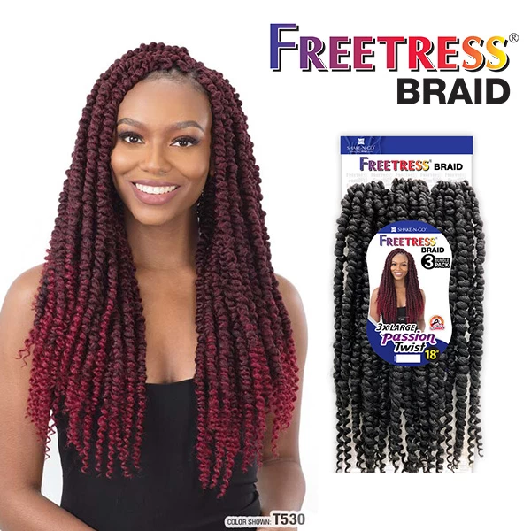Shake-N-Go Freetress Braid - 3X LARGE PASSION TWIST 18" 1 Shake-N-Go Freetress Braid - 3X LARGE PASSION TWIST 18"