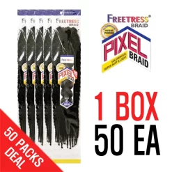 SHAKE-N-GO Freetress PIXEL Braid 50 PACKS (1 BOX)
