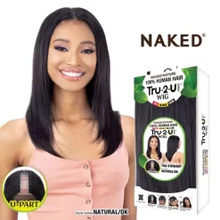 SHAKE-N-GO Naked Natural 100% Human Hair TRU-2-U PART Wig - STRAIGHT