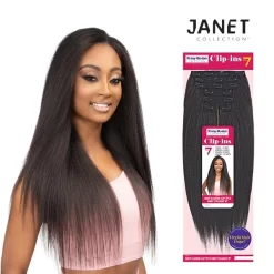 JANET COLLECTION ILLUSION CLIP 7PCS KINKY STRAIGHT 18"