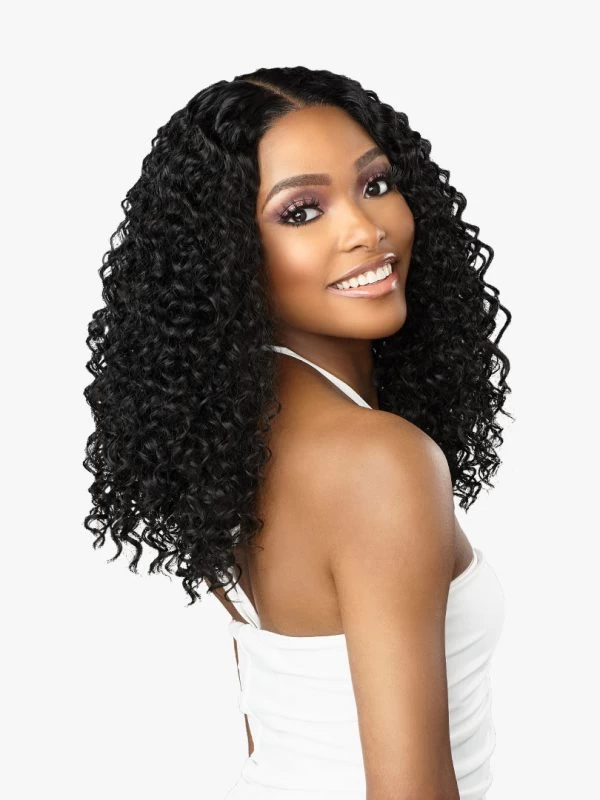SENSATIONNEL BUTTA LACE HUMAN HAIR BLEND WIG (HH MIXED)- WATER WAVE 16" 5 SENSATIONNEL BUTTA LACE HUMAN HAIR BLEND WIG (HH MIXED)- WATER WAVE 16" - Image 5