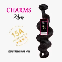 CHARMS REMY UNPROCESSED 100% VIRGIN HUMAN HAIR Body Wave 15A 10"-22"
