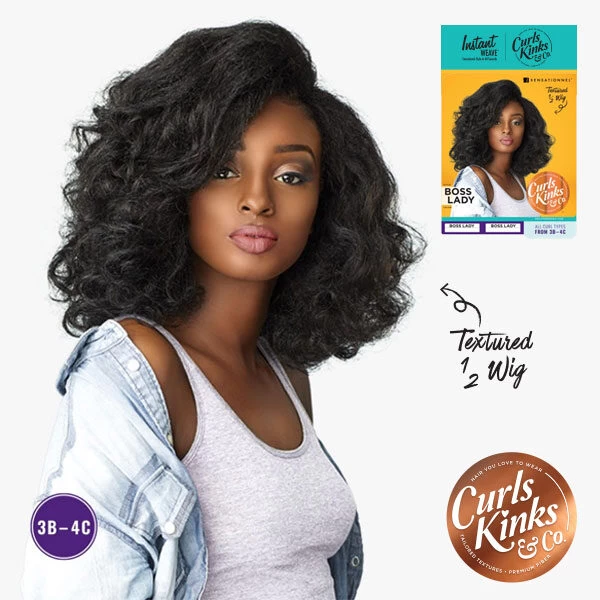SENSATIONNEL INSTANT WEAVE CURLS KINKS & CO HALF WIG - BOSS LADY / TOP LADY 1 SENSATIONNEL INSTANT WEAVE CURLS KINKS & CO HALF WIG - BOSS LADY / TOP LADY