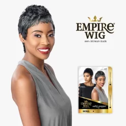 SENSATIONNEL EMPIRE SALT & PEPPER Human Hair Wig - MONA