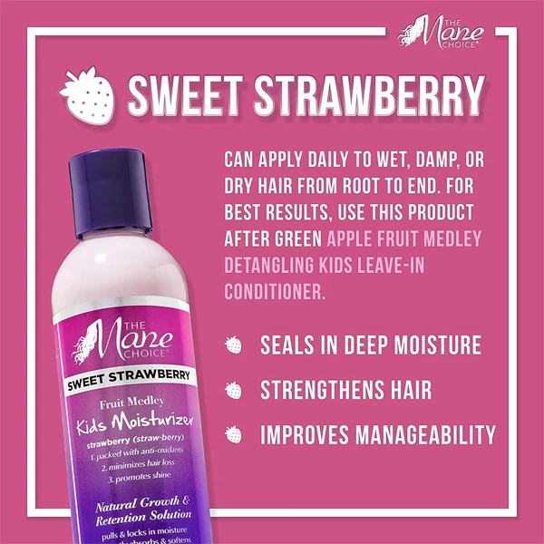 THE MANE CHOICE Sweet Strawberry Fruit Medley KIDS Moisturizer 8oz 2 THE MANE CHOICE Sweet Strawberry Fruit Medley KIDS Moisturizer 8oz - Image 2