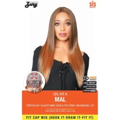 ZURY SIS FIT CAP SYNTHETIC HAIR HD LACE FRONT WIG, CFL-FIT- MAL